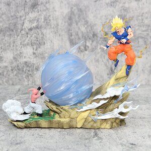 22cm Anime Dragon Ball Z Son Goku Vs Majin Buu Figure Gk Statue Action Toy New